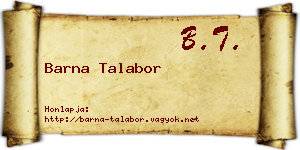 Barna Talabor névjegykártya